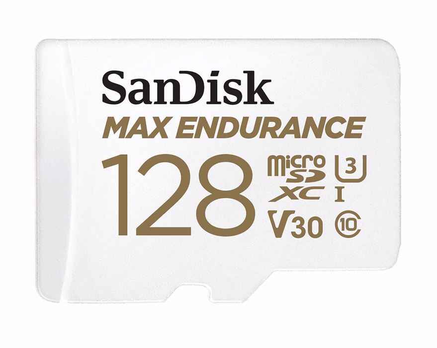 SanDisk 128GB Max Endurance microSDHC™ Card SQQVR 60,000 HR HRS Uhs-I C10 U3 V30 100MB/s R, 40MB/s W SD Adaptor 10Y