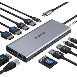 ZMUIPNG - USB C Docking Station Dual Monitor HDMI and Audio for Lenovo