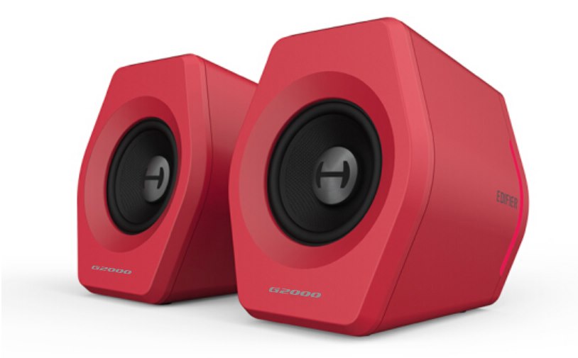 Edifier G2000 Gaming 2.0 Speakers System - Bluetooth V4.2/ Usb Sound Card/ Aux Input/RGB 12 Light Effects/ 16W RMS Power Red