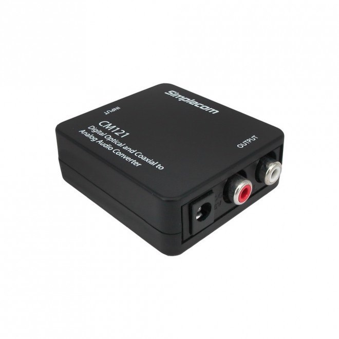 Simplecom CM121 Digital Optical Toslink And Coaxial To Analog Rca Audio Converter