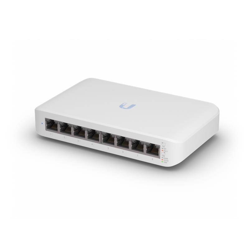 Ubiquiti UniFi Switch Lite 8 PoE, 4X PoE Output Ports, 52W PoE Supply, Fanless, Wall Mount Kit Included