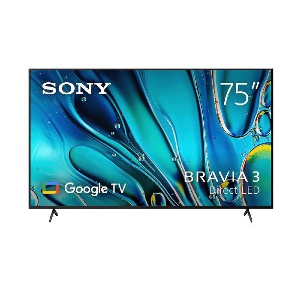 Sony Bravia 3 FWD75S30 75" Display 4K Uhd, 3840 X 2160, 450 CD/LM2, HDR10/HLG, Google TV, Dolby Vision