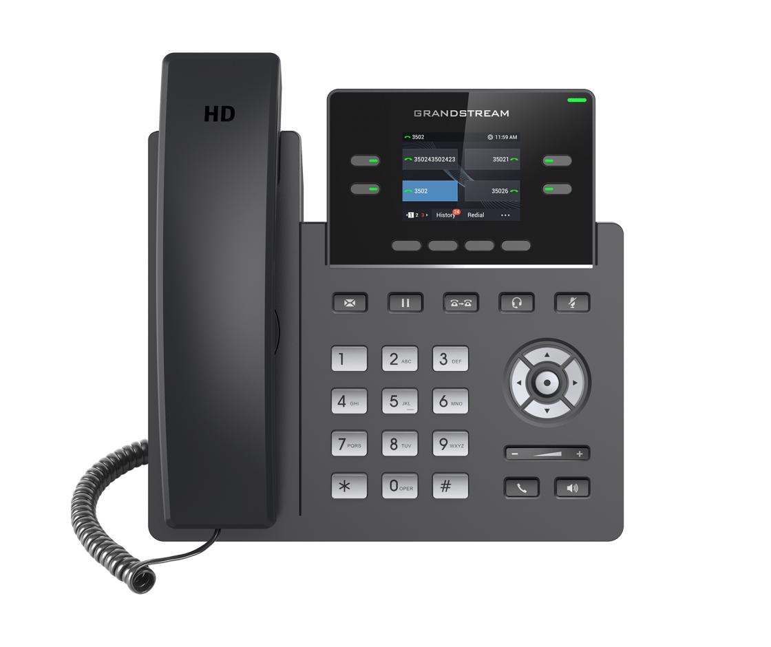 Grandstream GRP2612P 4 Line Ip Phone, 2 Sip Accounts, 320X240 Colour Screen, HD Audio, Powerable Via Poe