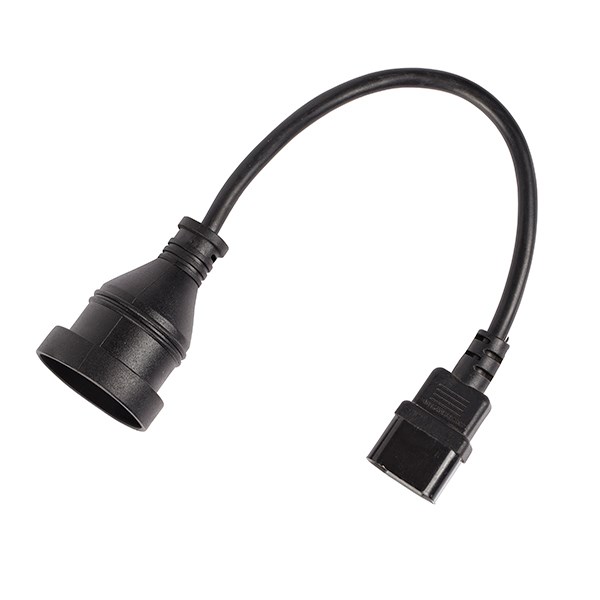 Iec C14 to Mains Socket Power Cable Black 30CM