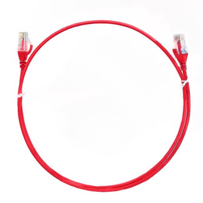 2M Cat 6 Ultra Thin LSZH Ethernet Network Cable: Red