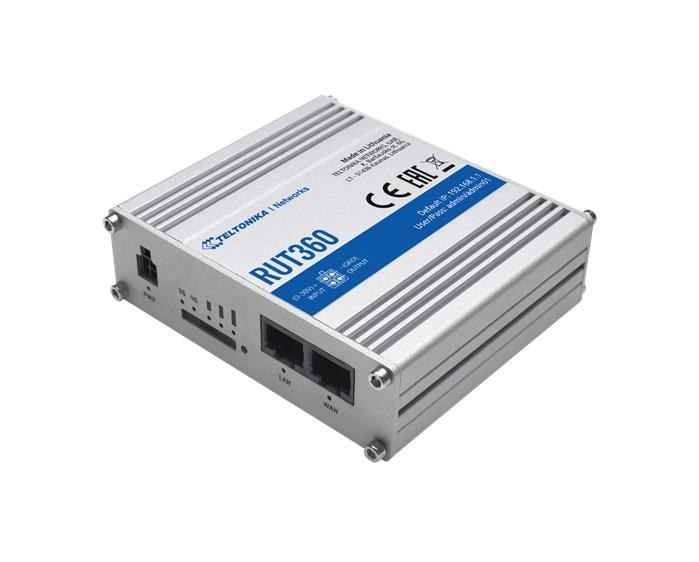 Teltonika Rut360 - Instant Cat6 LTE Failover | Compact And Powerful Industrial 4G LTE Cat 6 Router/Firewall, Rugged Aluminium Housing