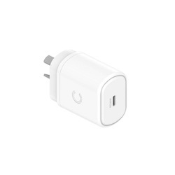 Cygnett 30W Usb-C Wall Charger Au - White (CY3904PDWCH), 0-50% Phone Battery Life In Just 30 Mins, Palm-Sized Power