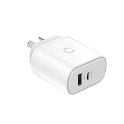 Cygnett 32W Usb-C PD Dual Port Wall Charger - White (Cy3614poflw), Charge 2 X Devices Simultaneously, Usb-C & Usb-A Port, Light And Portable Design