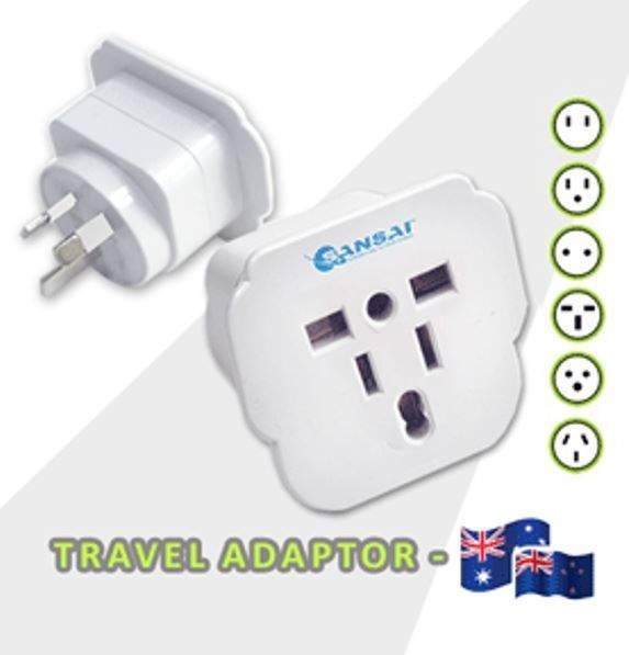 Generic Sansai Travel Adaptor For 240V Equipment From Britain, Usa, Europe, Japan, China, HongKong, Singapore, Korea & Italy, To Use In Australia.