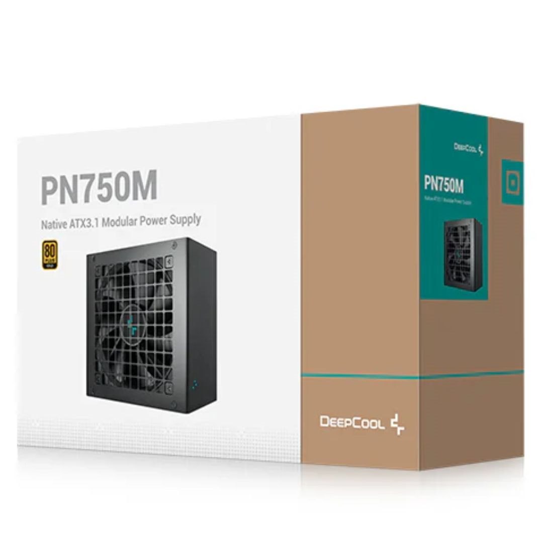 DeepCool PN750M 750W 80+ Gold Certified Fully Modular Atx Power Supply 120MM Fan, Japanese Capacitors, DC To DC, Atx12v V3.1, 100,000 MTBF, 90% Eff