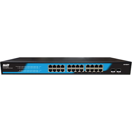Alloy 24 Port Unmanaged Gigabit 802.3At PoE Switch + 2X 1000Mb SFP Ports, 250 Watts
