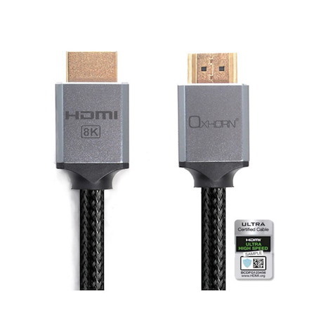 Other Oxhorn HDMI2.1a 8K@60Hz 3D Ultra Certified Ethernet Aluminum Header Cable 1M Male To Male