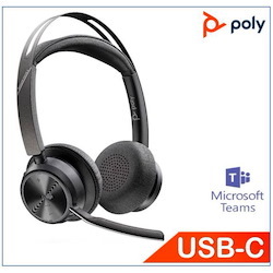 Polycom Plantronics/Poly Voyager Focus 2 Uc Headset , Teams, Usb-C, No Stand, Active Noise Canceling, Acoustic Fence, Stereo Sound, Dynamic Mute Alert
