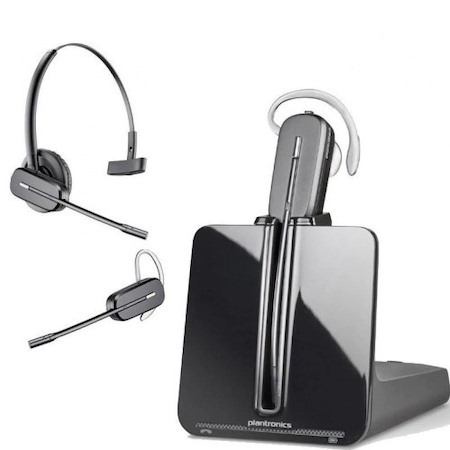 Polycom Plantronics (Poly) CS540 Dect Wireless Headset Plus Charging Base – Convertible Over Ear/Head Options – Up To 100M Range – One Touch Easy Answer