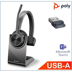 Polycom Plantronics/Poly Voyager 4310 Uc Headset With Charge Stand, Teams Certified, Monaural, Wireless, Noise Canceling Boom, SoundGuard
