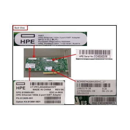 HPE 535 535T 10Gigabit Ethernet Card for Server - 10GBase-T - Plug-in Card