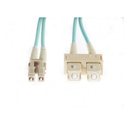 4Cabling 25M LC-SC Om4 Multimode Fibre Optic Cable: Aqua