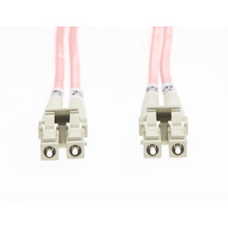 4Cabling 3M LC-LC Om4 Multimode Fibre Optic Cable: Salmon Pink - 2MM Oversleeving