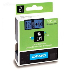 Dymo D1 Label Cassette, 19MM X 7M - Black On Blue