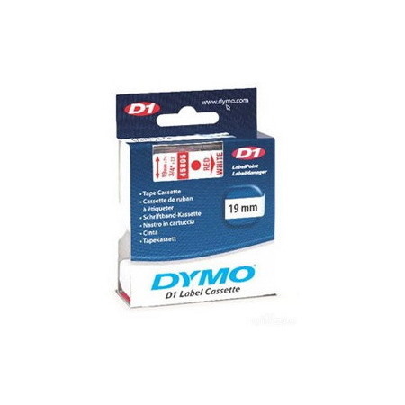 Dymo SD45805 D1 Label Cassette, 19MM X 7M - Red On White