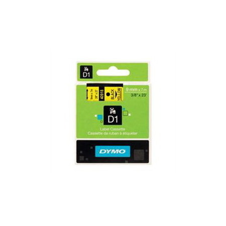 Dymo D1 Label Cassette, 9MM X 7M - Black On Yellow