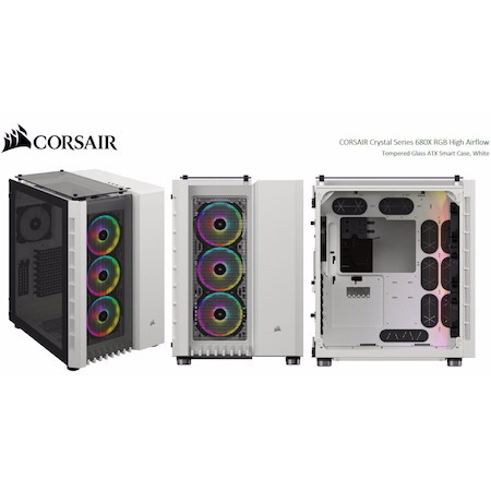 Corsair Crystal 680X RGB Computer Case - ATX Motherboard Supported - White