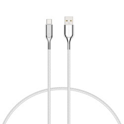 Cygnett Usb-C To Usb-A (Usb 2.0) Cable (1M) - White (Cy2697pcusa), Supports 3A/60W Fast Charging, 480Mbps Transfer Speeds, Double Braided Nylon Cable