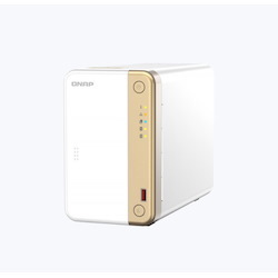 Qnap 2-Bay Nas (No Disk) Celeron QC 2.0GHz, 4GB, 2.5GbE(1), M.2 2280(2), TWR, 2YR WTY