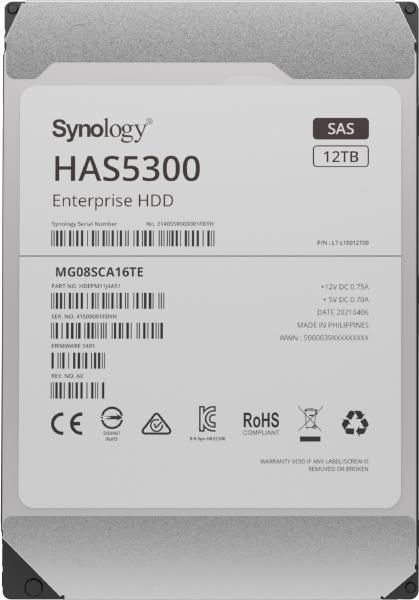 Synology -Enterprise Storage For Synology Systems, 3.5" Sas Hard Drive, Has5300 , 12TB,5 YR WTY.