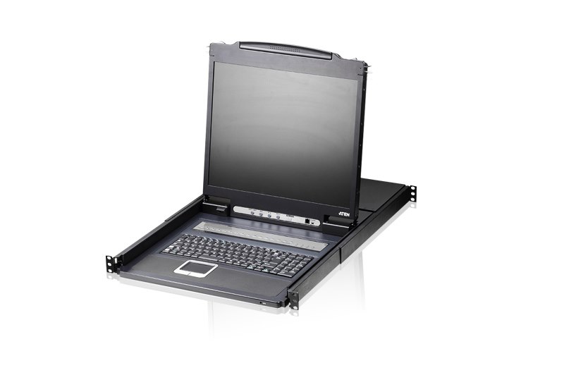 Aten Rackmount KVM Switch 16 Port Vga Ps/2-Usb W/ 19' LCD Display, 2X Custom KVM Cables Included, 1280X1024@75HZ Display, Led Illumination