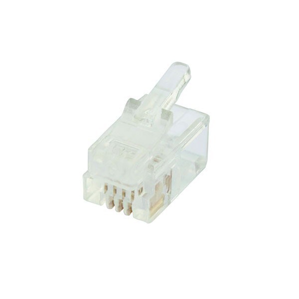 Amdex RJ12 Modular Plug - 6P4C Round Solid (100 Pack)