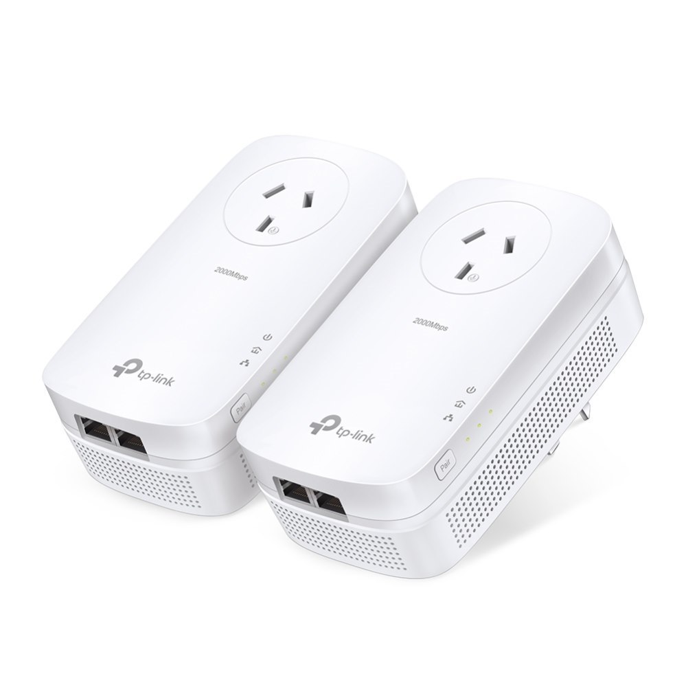 TP-Link Tl-Pa9020p Kit Av2000 2-Port Gigabit Passthrough Powerline Twin Pack