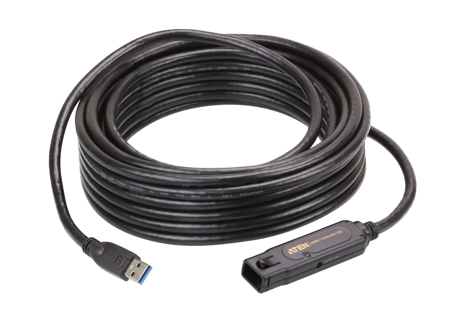 Aten | Ue3310 | Usb 3.1 Gen 1 10M Extender Cable With Ac Adapter, Support 5Gbps Data-Rate, Daisy-Chain Up To 50M, Unique Locker Head Design