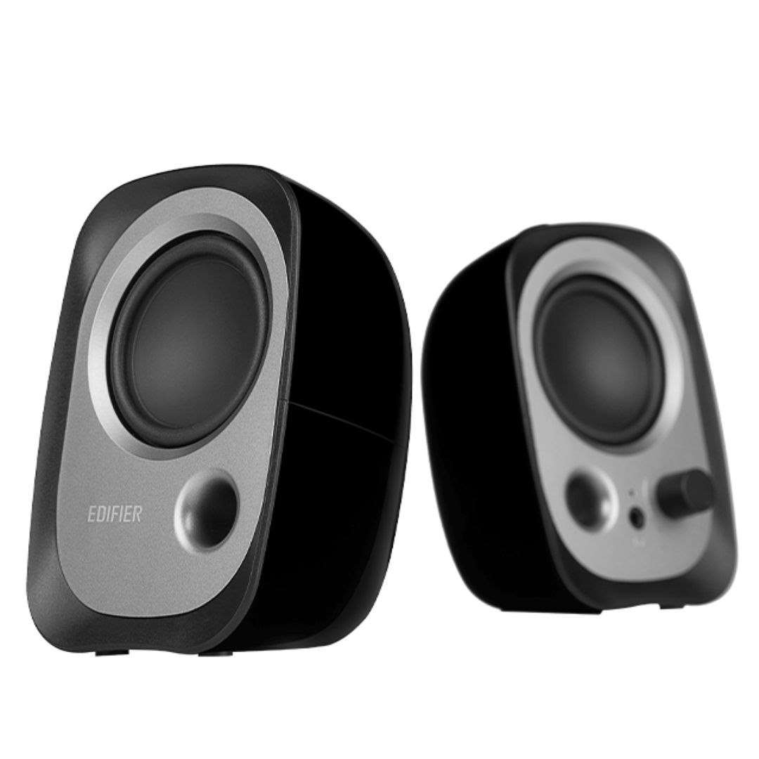 Edifier R12u Usb Compact 2.0 Multimedia Speakers System (Black)- 3.5MM AUX/USB/Ideal For Desktop,Laptop,Tablet Or Phone