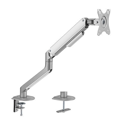 Brateck Single Monitor Economical Spring-Assisted Monitor Arm Fit Most 17'-32' Monitors, Up To 9KG Per Screen Vesa 75X75/100X100 Matte Grey (LS)