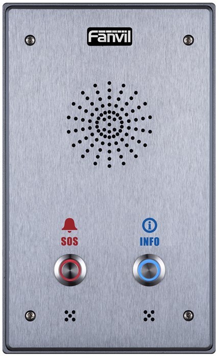 Fanvil I12d 2 Outdoor Audio Intercom, 2 Sip Lines, 2 Button, 2 Sip Lines, PoE, Full-Duplex Speakerphone, Aio: Door Access, Intercom And Paging Service