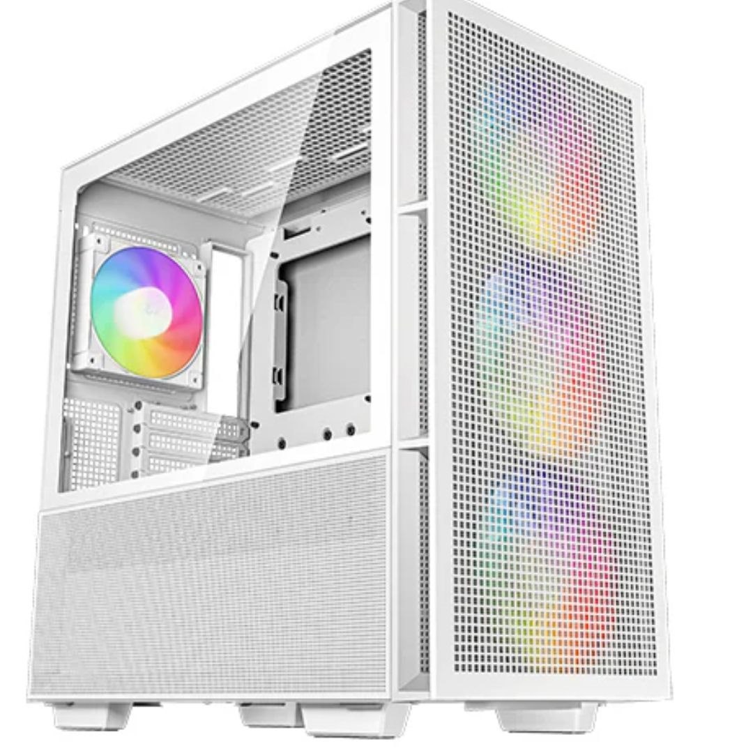 DeepCool CH560 White HighAirflow Mid-Tower Atx Case, Magnetic Hybrid Mesh,Tempered Glass, 3 Pre-Installed 140MM Argb Fans