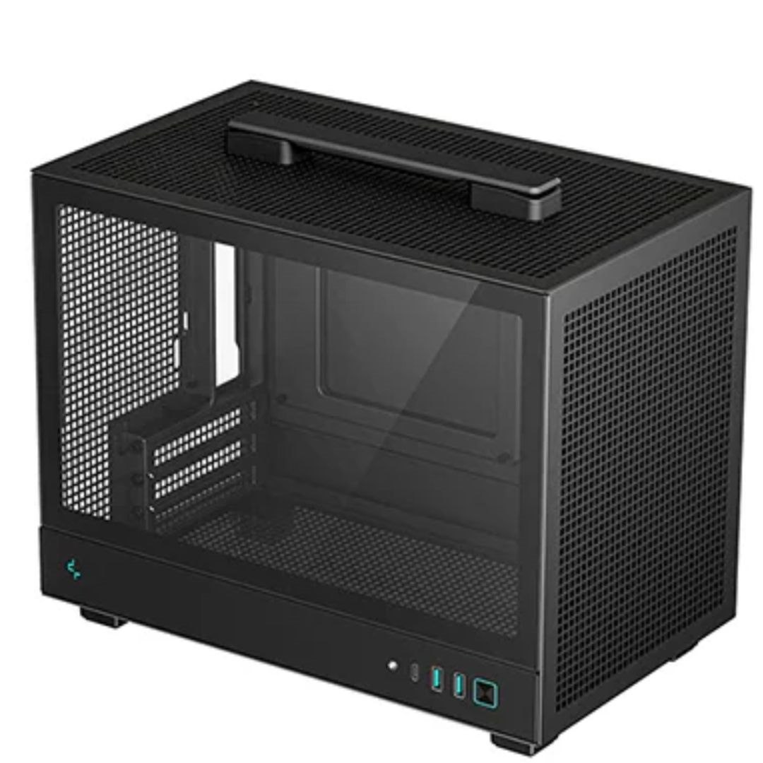 DeepCool CH160 Ultra-Portable Mini-ITX Case, Mesh & Glass Panels, Full Sized Air Cooler Support, Carry Handle 336×200×283.5MM