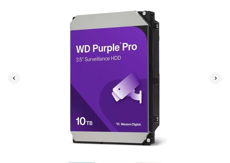 Western Digital Wd102purp Purple Pro 10TB 3.5' Surveillance HDD 7200RPM 256MB Sata3 265MB/s 550TBW 24X7 64 Cameras Av NVR DVR 2.5Mil MTBF 5YRS