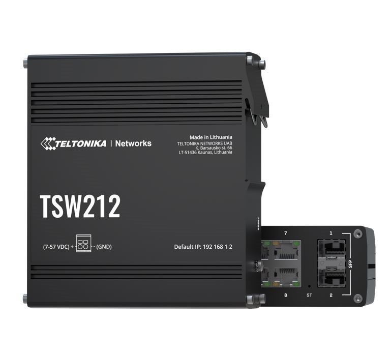 Teltonika Managed Ethernet Switch, L2 With Additional L3 Features, Supports Profinet, 8 X Gigabit Ethernet Ports, 2 X SFP Ports, Psu Excluded