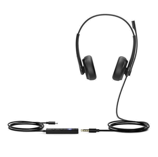 Yealink Uh34 Se Dual Usb-C Usb Wired Headset, Teams Certified, Noise Cancelling Headset,USB-C And 3.5MM Jac,Controller&Teams Button, Ultra-Lightweight