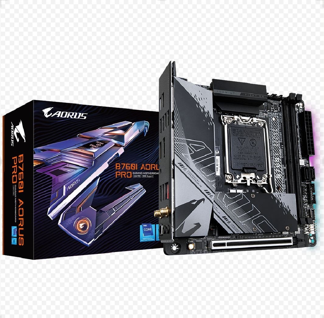 Gigabyte B760i Aorus Pro 1.1 Intel Lga 1700 M-Itx Motherboard, 2X DDR5 ~96GB, 1X Pci-E X16, 2X M.2, 4X Sata, 5X Usb 3.2, 2X Usb 2.0, 1X Type-C