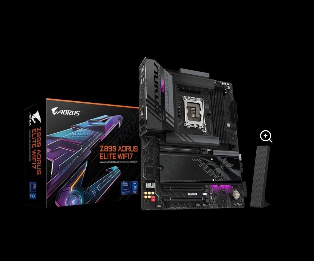 Gigabyte Z890 Aoruselite WF7 Intel Lga 1851 Atx Motherboard, 4X DDR5 ~256GB, 3X Pci-E X16, 4X M.2, 4X Sata, 5X Usb 3.2, 1X Usb-C, 4X Usb 2.0