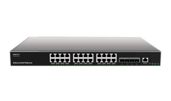 Grandstream Ipg-Gwn7813 Layer 3 Network Switch With 24 RJ45 Gigabit Ethernet Ports For Copper Plus Four 10 Gigabit SFP+ Ports For Fiber