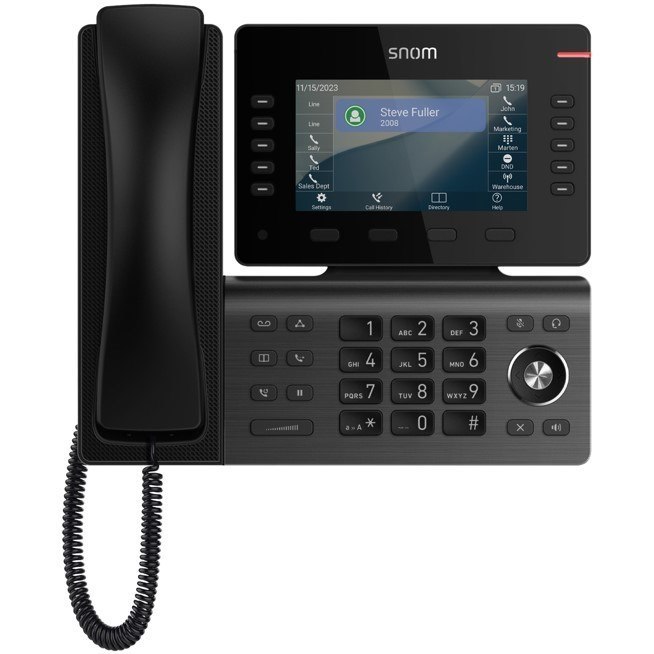 Snom D815 Desk Telephone, 5' (480X272) Color LCD, 10 (36) Configurable Self-Labeling Multicolor Led Keys, 2 Usb Ports, 3-Year Standard Warranty