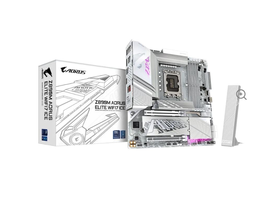 Gigabyte Z890M A Elite WF7 Ice Intel Lga 1851 M-Atx Motherboard, 4X DDR5 ~256GB, 2X Pci-E X16, 3X M.2, 4X Sata, 5X Usb 3.2, 1X Usb-C, 4X Usb 2.0