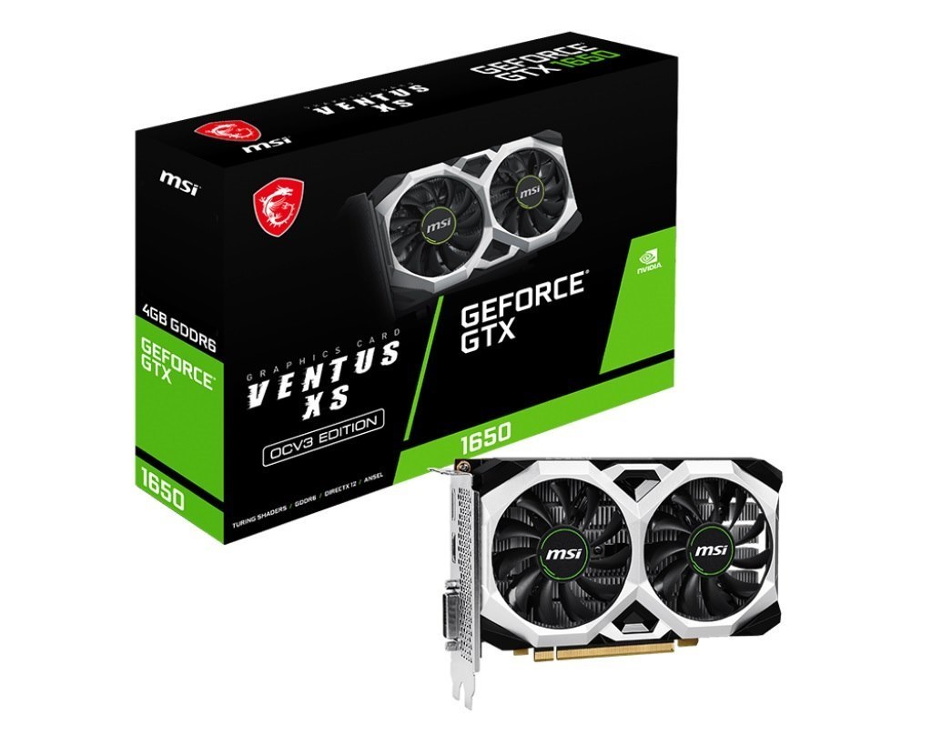 Msi nVidia GeForce GTX 1650 D6 Ventus XS Ocv3 1620 MHz / 12 GBPS GDDR6 7680X4320 1xHDMI 2.0B Pcie X16 3.0 (New)