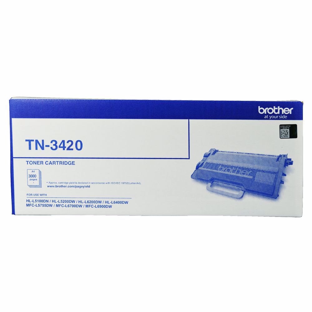 Brother TN-3420 Mono Laser Toner - High Yield To Suit HL-L5100DN/L5200DW/L6200DW/L6400DW & MFC-L5755DW/L6700DW/L6900DW- Up To 3000 Pages