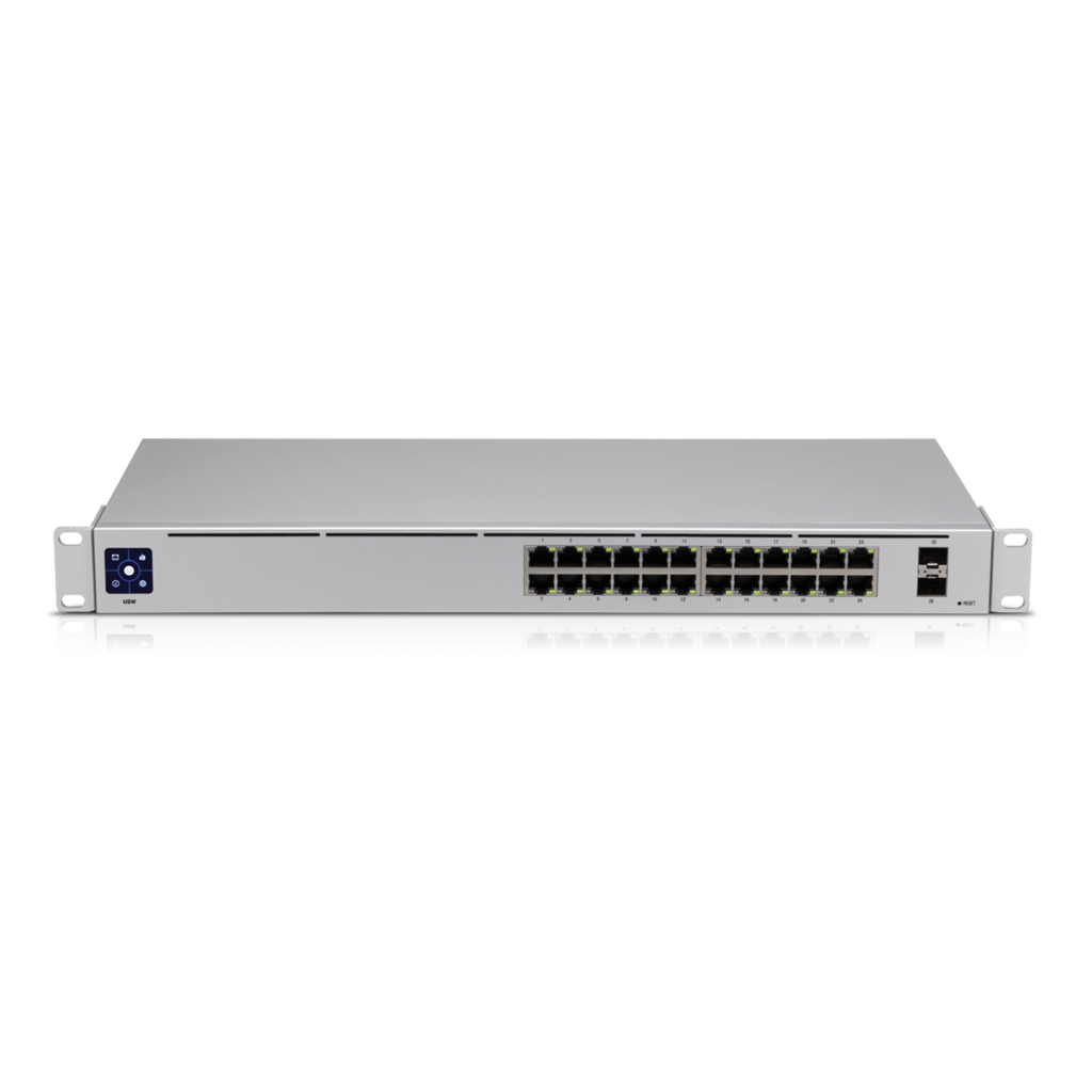 Ubiquiti ***New Ubiquiti UniFi 24 Port Managed Gigabit Switch - 24X Gigabit Ethernet Ports, With 2xSFP - Touch Display - Fanless - Gen2