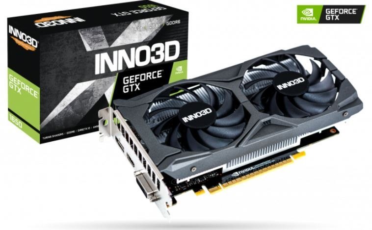 Inno3d nVidia GeForce GTX1650 Twin X2 Oc V2 4GB GDDR6 1635 MHz Boost Clock, Ram 12Gbps, 1xHDMI, 1X DP, 1X Dvi, 220X113MM X 2-Slot